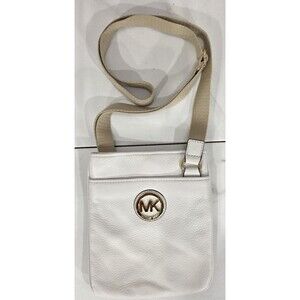 Michael Kors Fulton Crossbody Pebbled Leather Vanilla Swingpack Messenger Bag